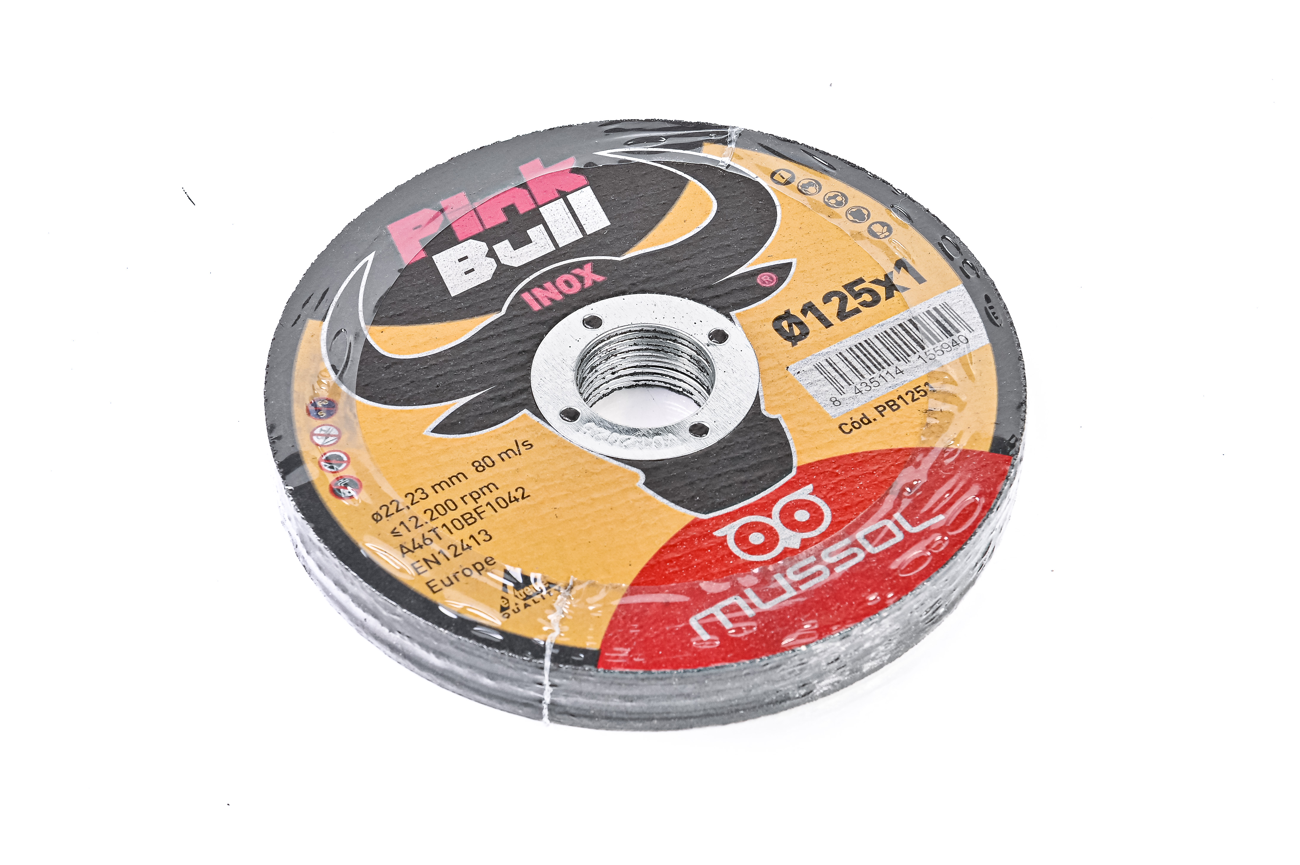 DISCO PINK BULL CORTE EXTRAFINO INOX 125mm (UNIDAD)